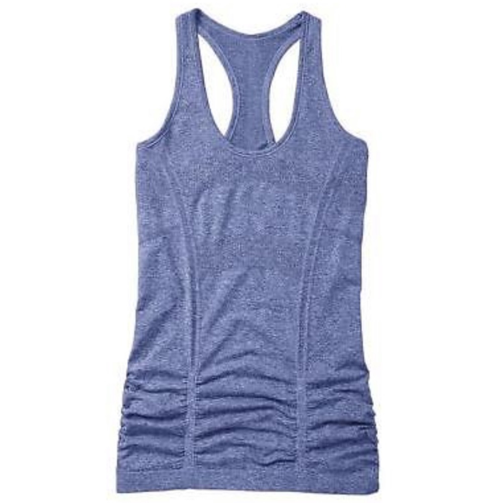 • Athleta Racerback Tank Top Fastest Track Ruched Blue - Picture 6 of 11